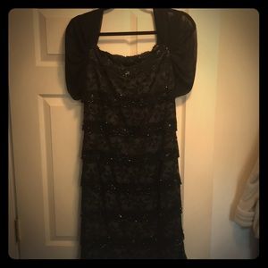 Black beaded dress with sleeve